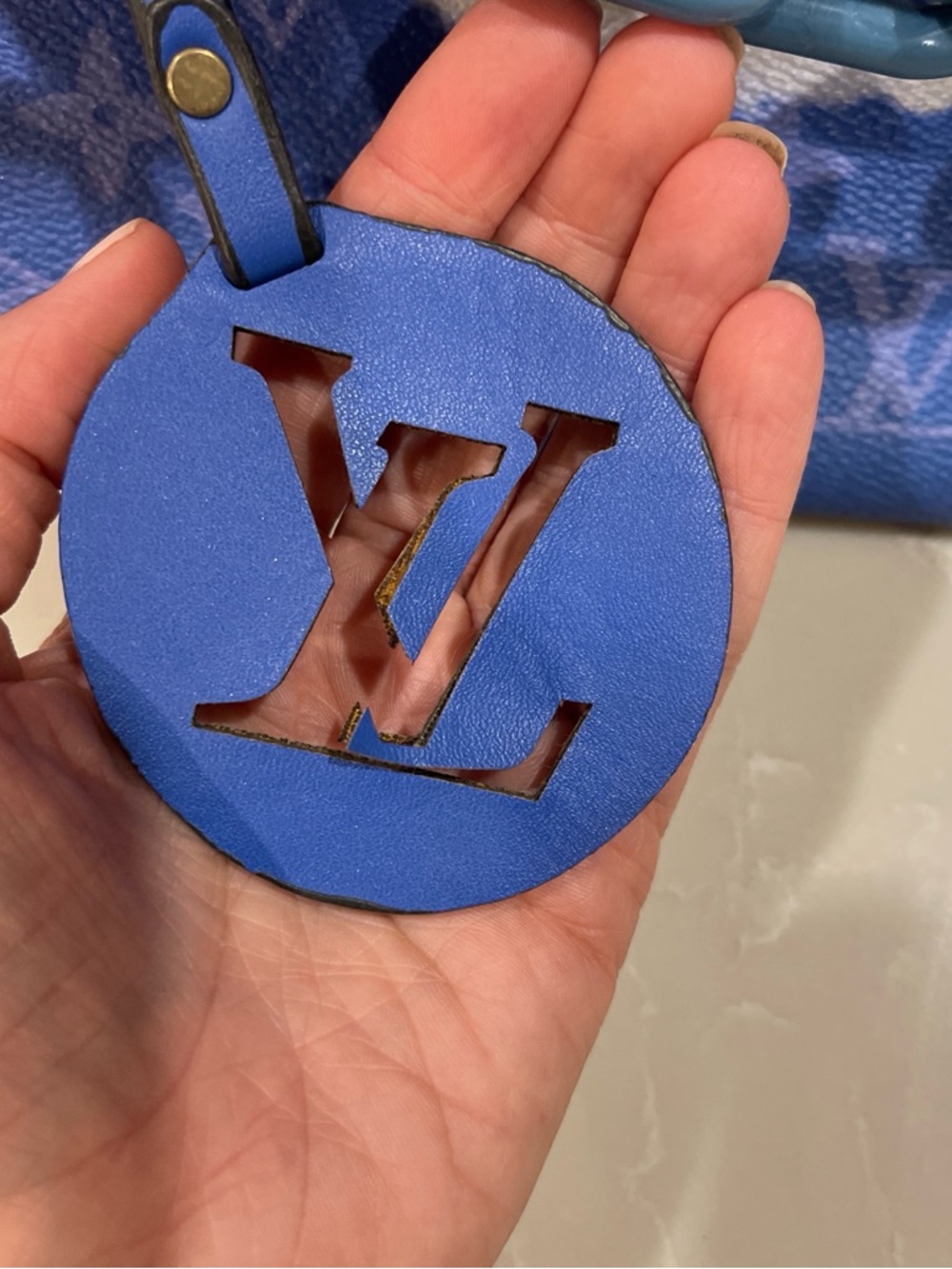 Blue Monogram Chain Shoulder Bag - Picture 2 of 6
